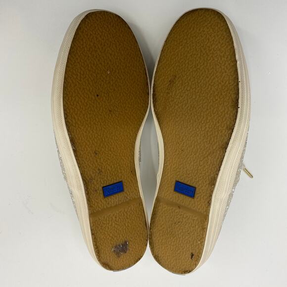 Keds x Kate Spade Glitter Sneakers Ivory Ribbon Womens Size 7 US - Picture 8 of 10